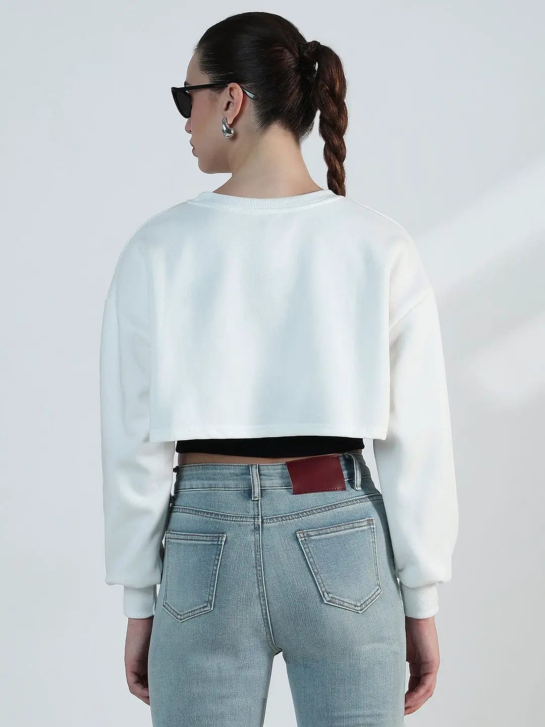 Women's Graphic White Patch Crop Sweatshirt - Uncategorized from SHOWOFFFF