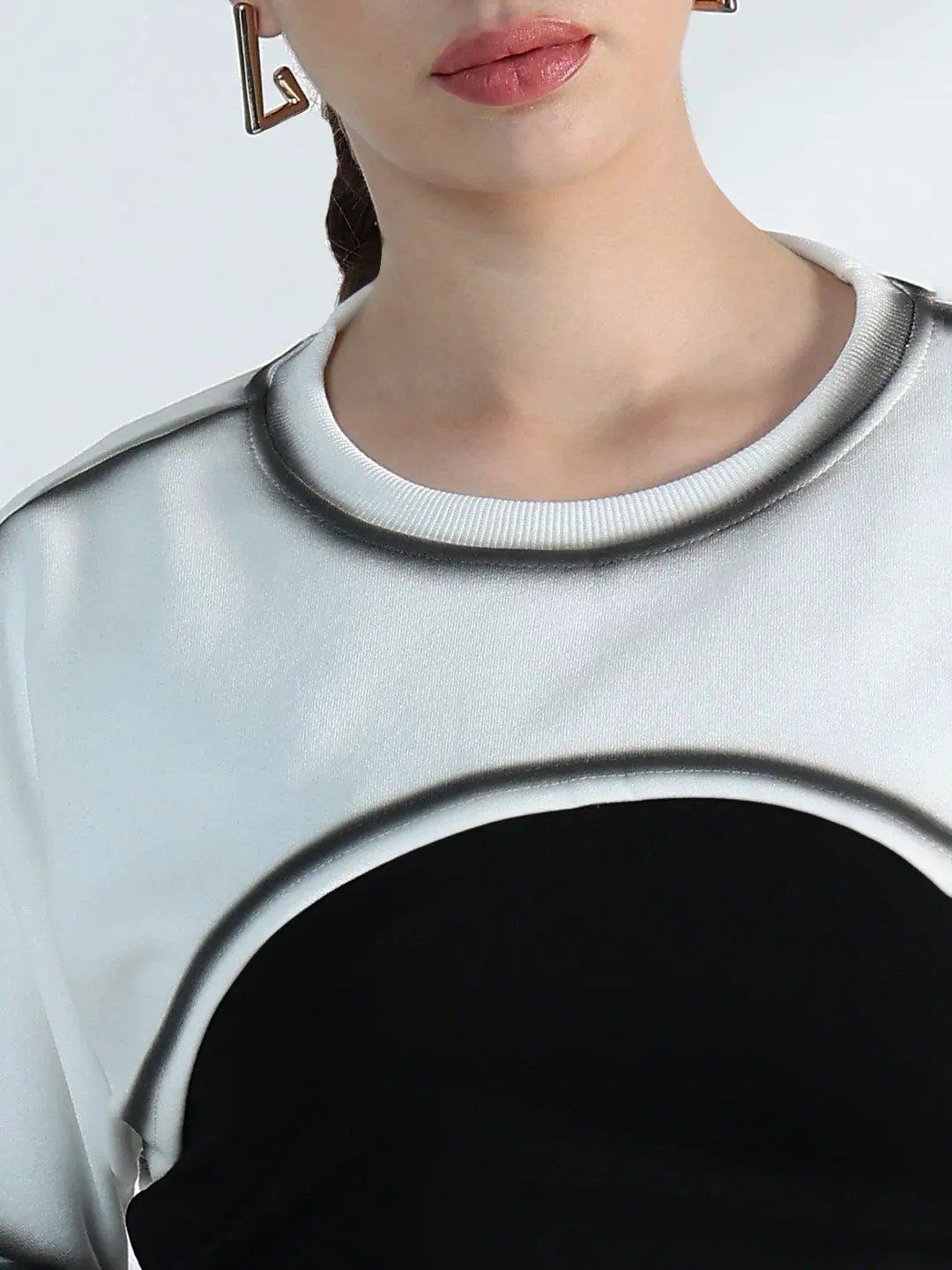 Women's White Oversized Crop Top with Inner Tank Top - from SHOWOFFFF