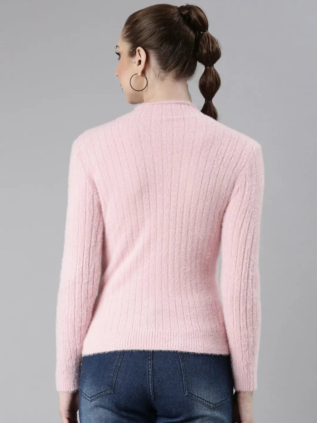 Women's Pink Solid Regular Top