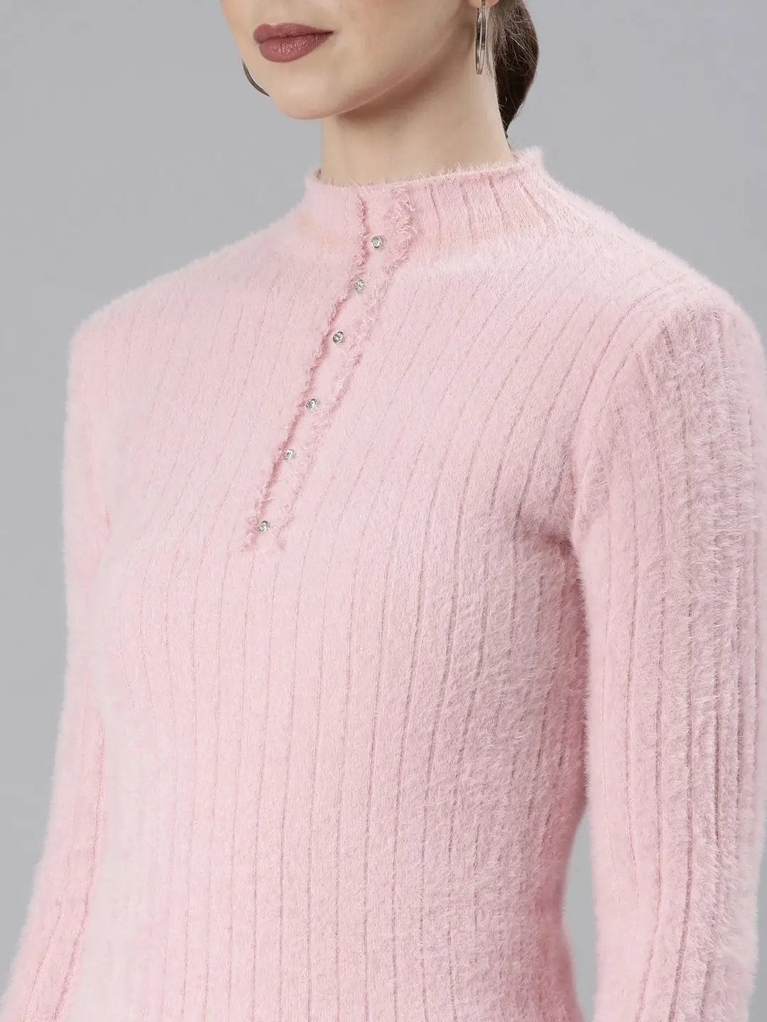 Women's Pink Solid Regular Top