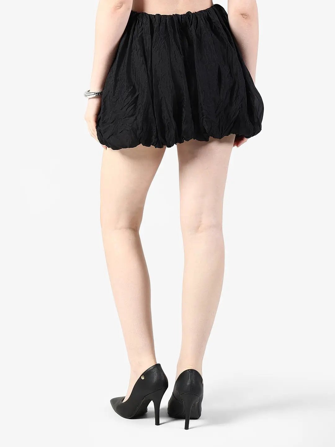 Women's Black Balloon Mini Skort