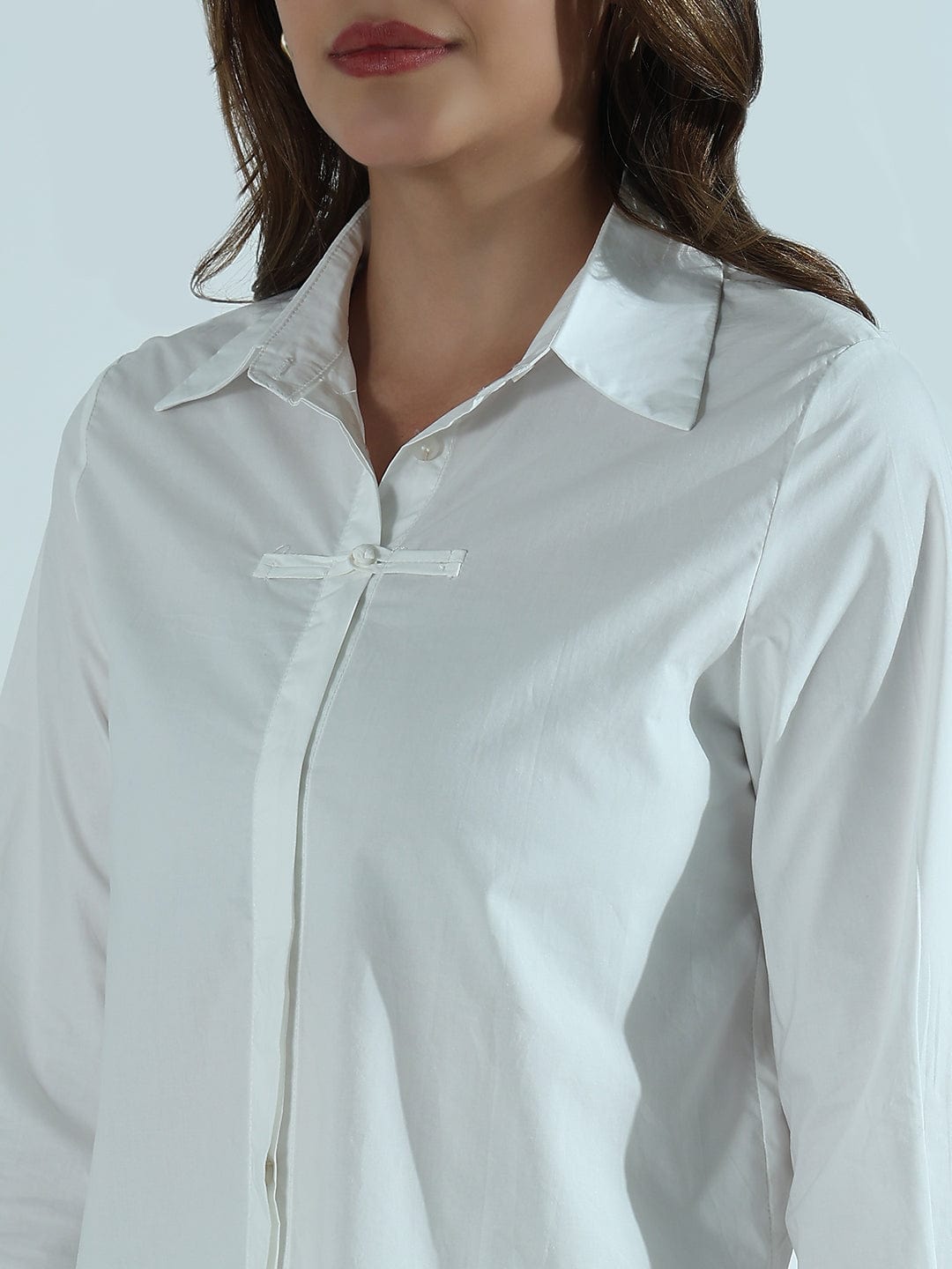 Women's White Slim Fit Formal Shirt