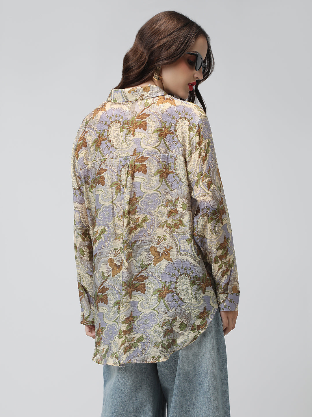 Women's Multi Floral Print Long Sleeve Shirt