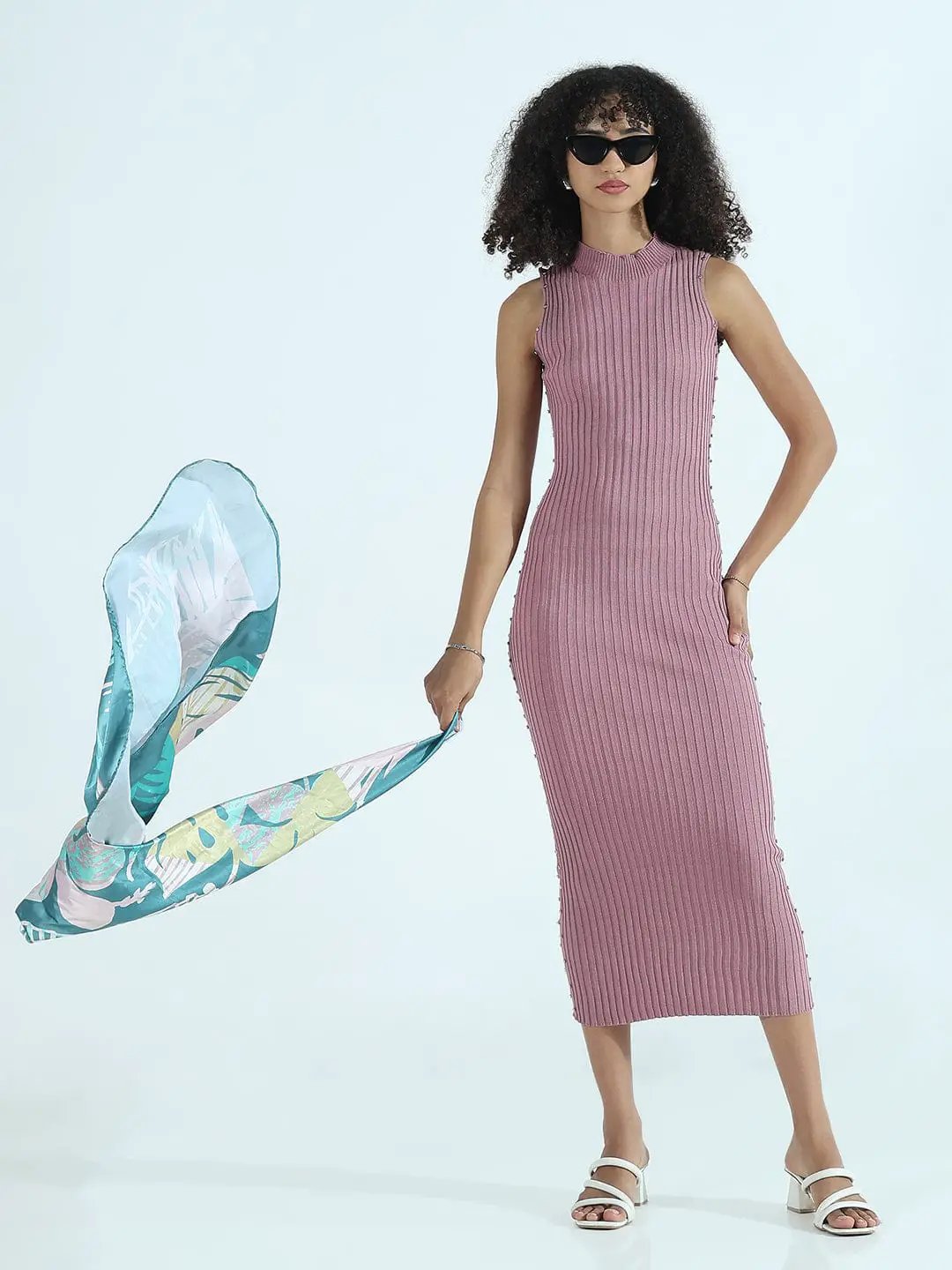 one shoulder pleated detail midi dress Petal and Pup Women's Pontee One Shoulder Pleated Midi Dress