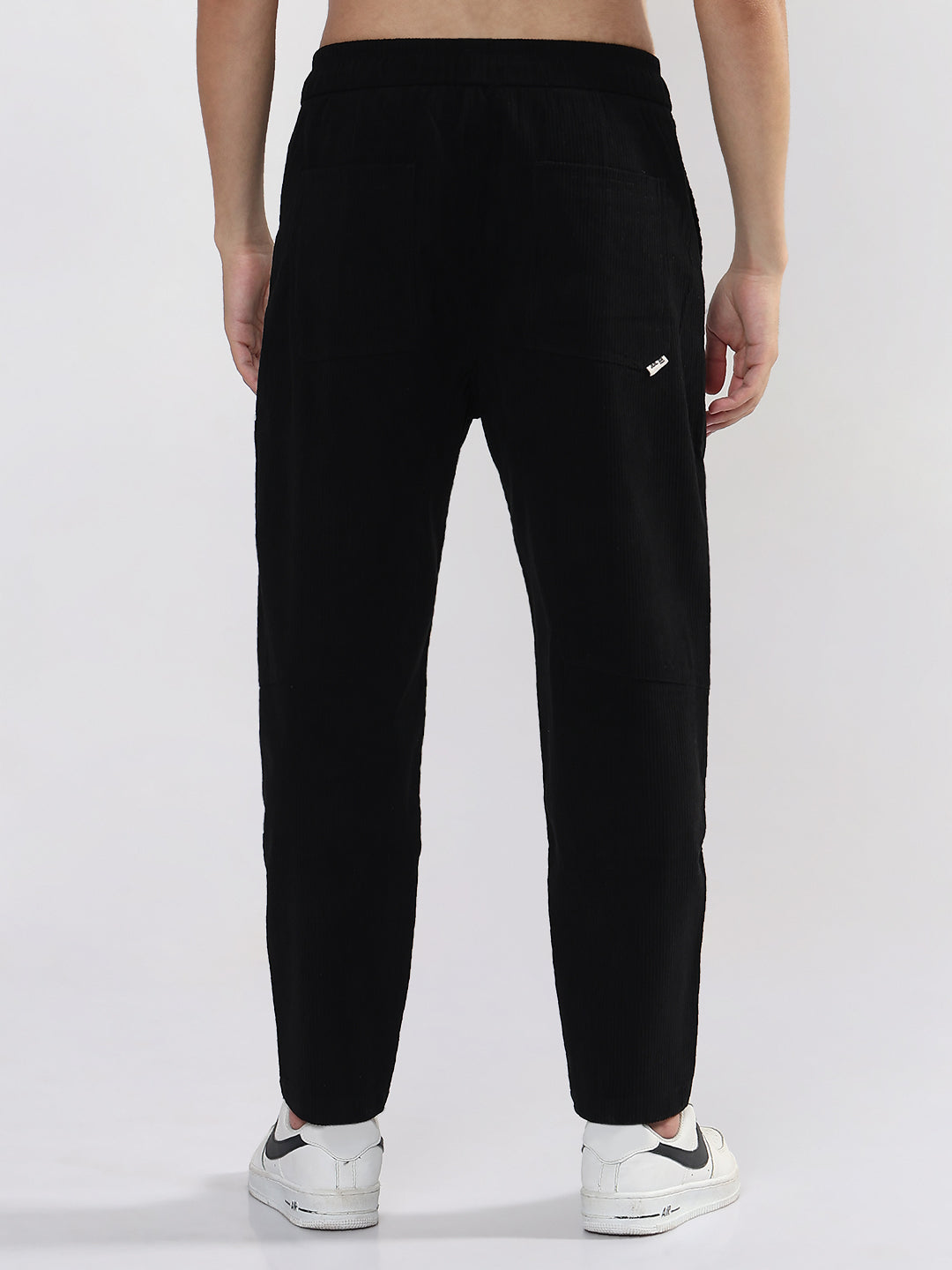 Men's Black Corduroy Relaxed Fit Trouser