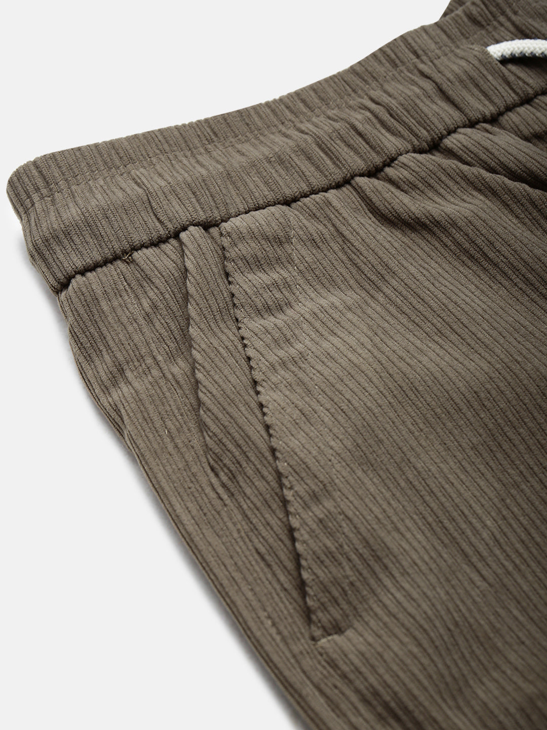 Men's Olive Corduroy Relaxed Fit Trousers
