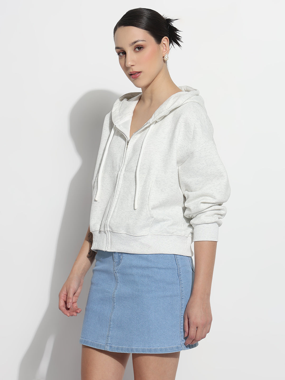 Women's Grey Zipper Hoodie