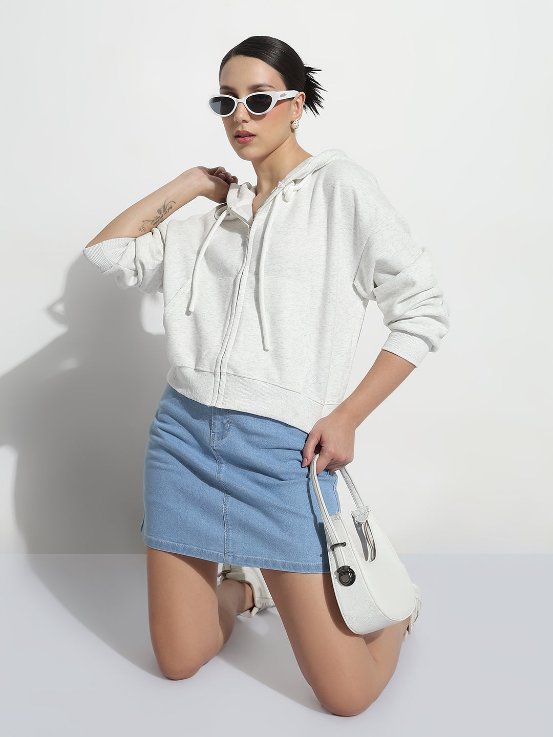 Women's Grey Zipper Hoodie