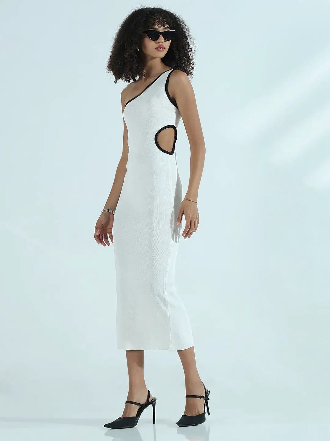 open lace back dress Shop Women's Ribbed White One Shoulder Cut-Out Bodycon Dress| Showoffff