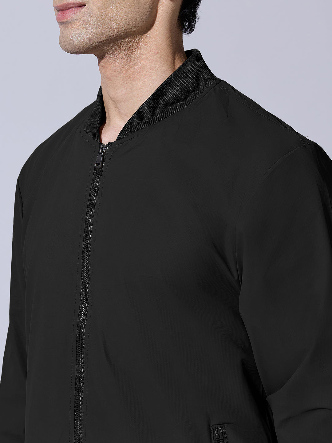 Men's Black Lightweight Zip-up Jacket