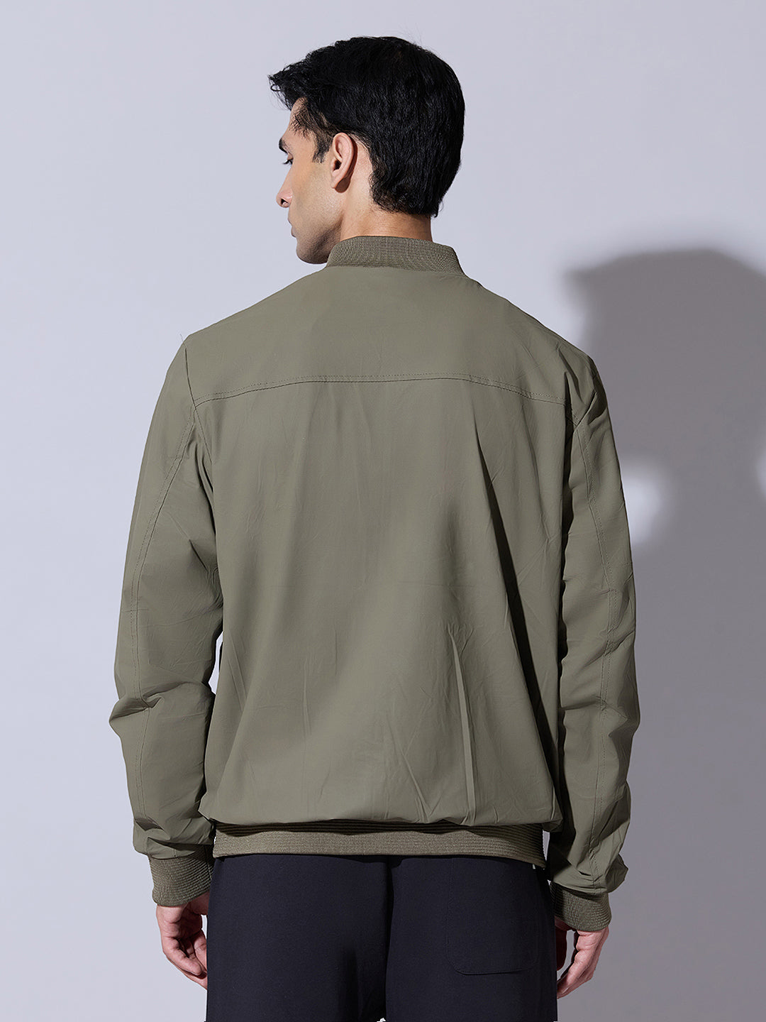 Men's Olive Lightweight Zip-up Jacket