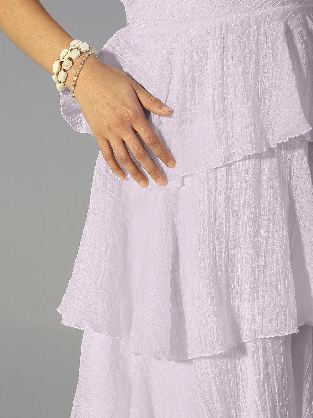 Women's Purple Solid A-Line Dress With Drape Over