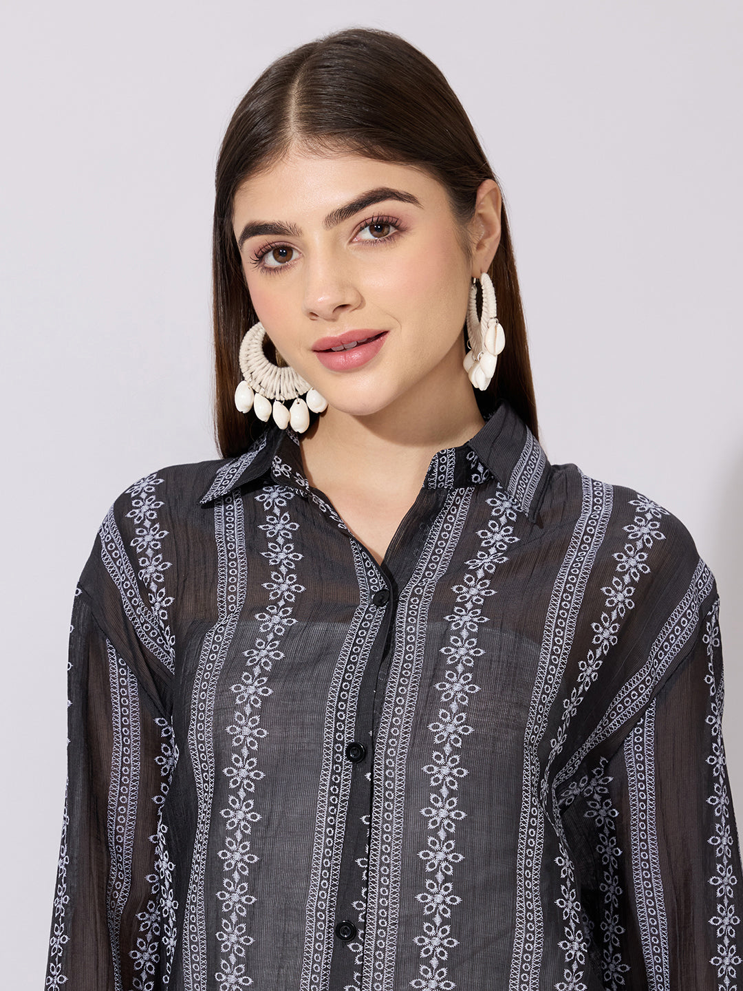 Women's Striped Black Shirt Dress