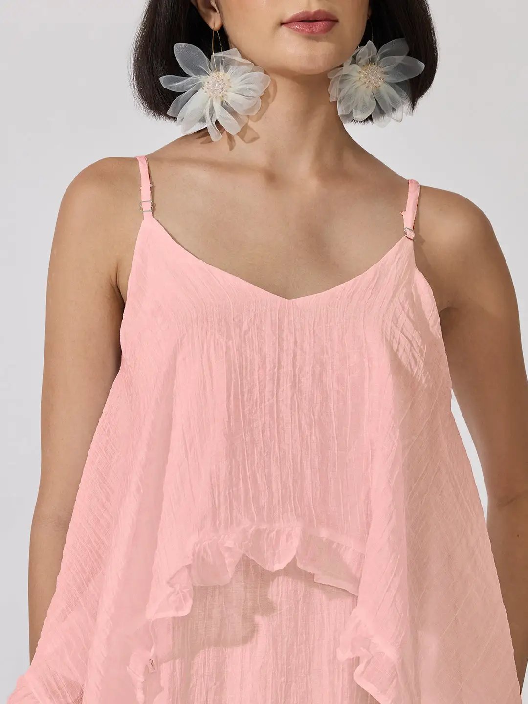 Women's Pink Shoulder Strap Layered Maxi Dress - from SHOWOFFFF