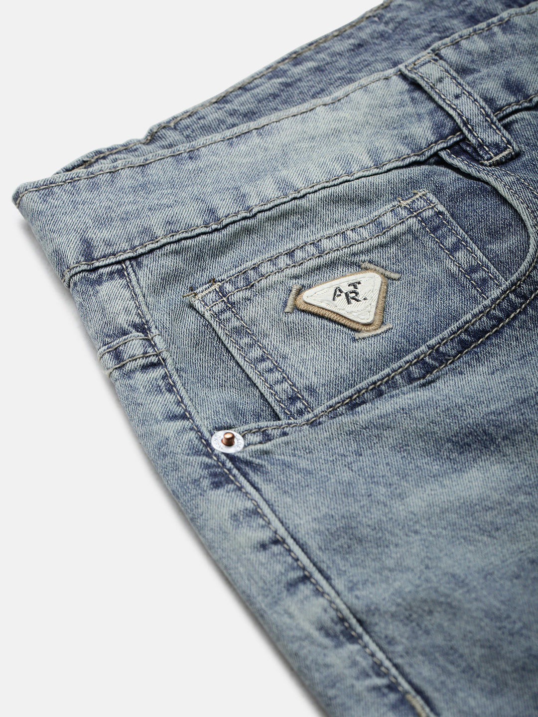 Men's Blue Distressed Relaxed Fit Jeans