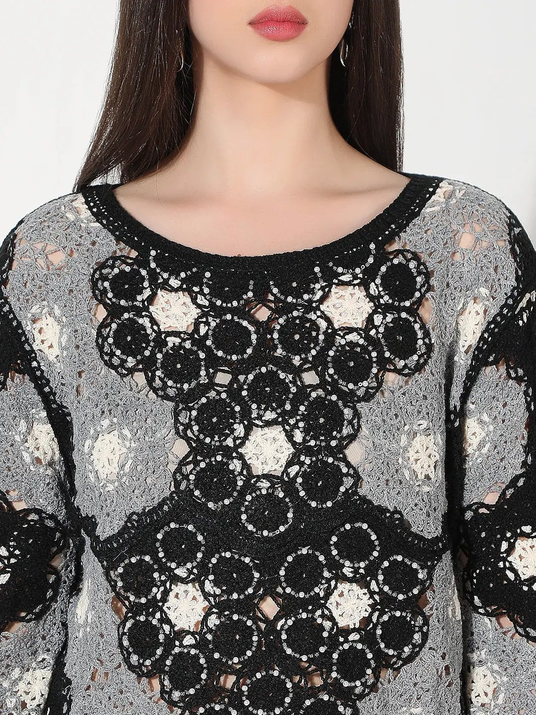 Women's Floral Black Crochet Top - from SHOWOFFFF