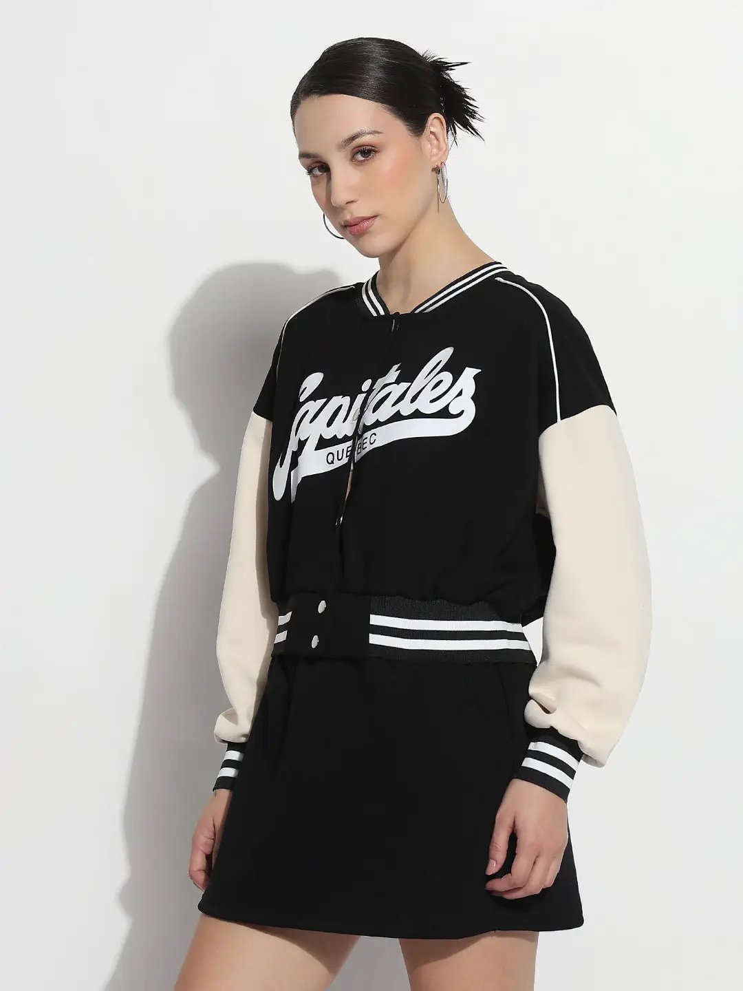 Women's Black Varsity Jacket with Skort Co-ord Set - from SHOWOFFFF