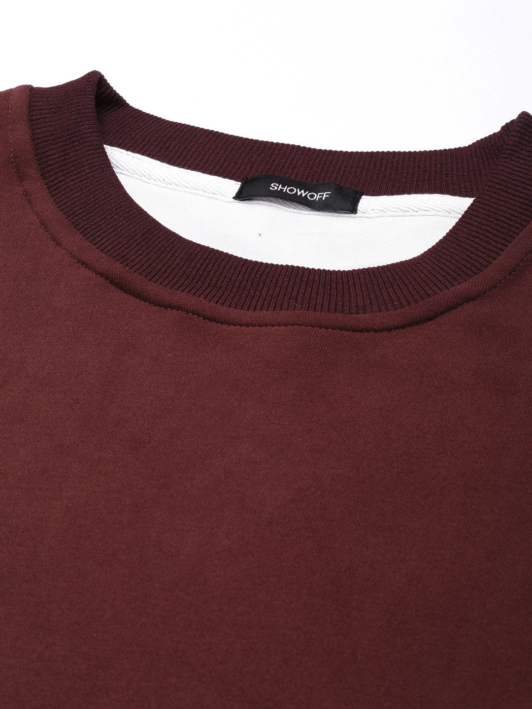 Women's Maroon Oversized Round Neck Sweatshirt