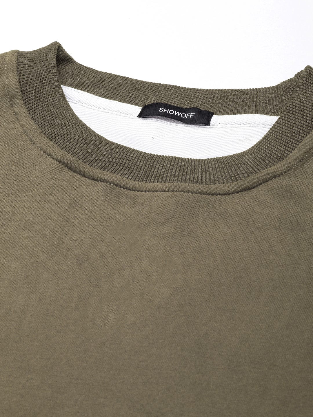 Women's Olive Oversized Round Neck Sweatshirt