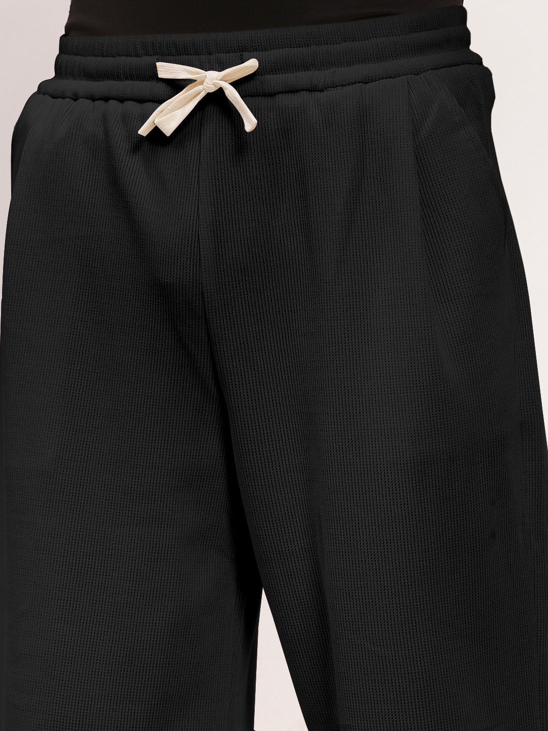 Men's Textured Grey Straight Fit Trousers
