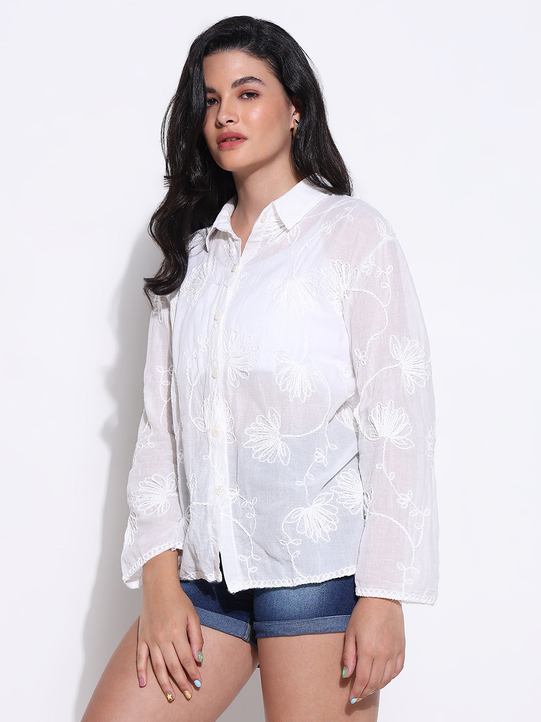 Women Solid White Shirt