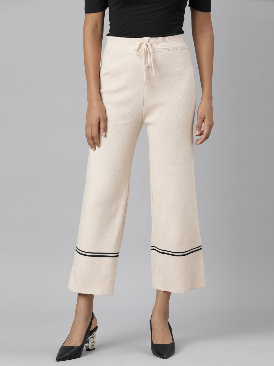 Women Beige Parallel Trouser