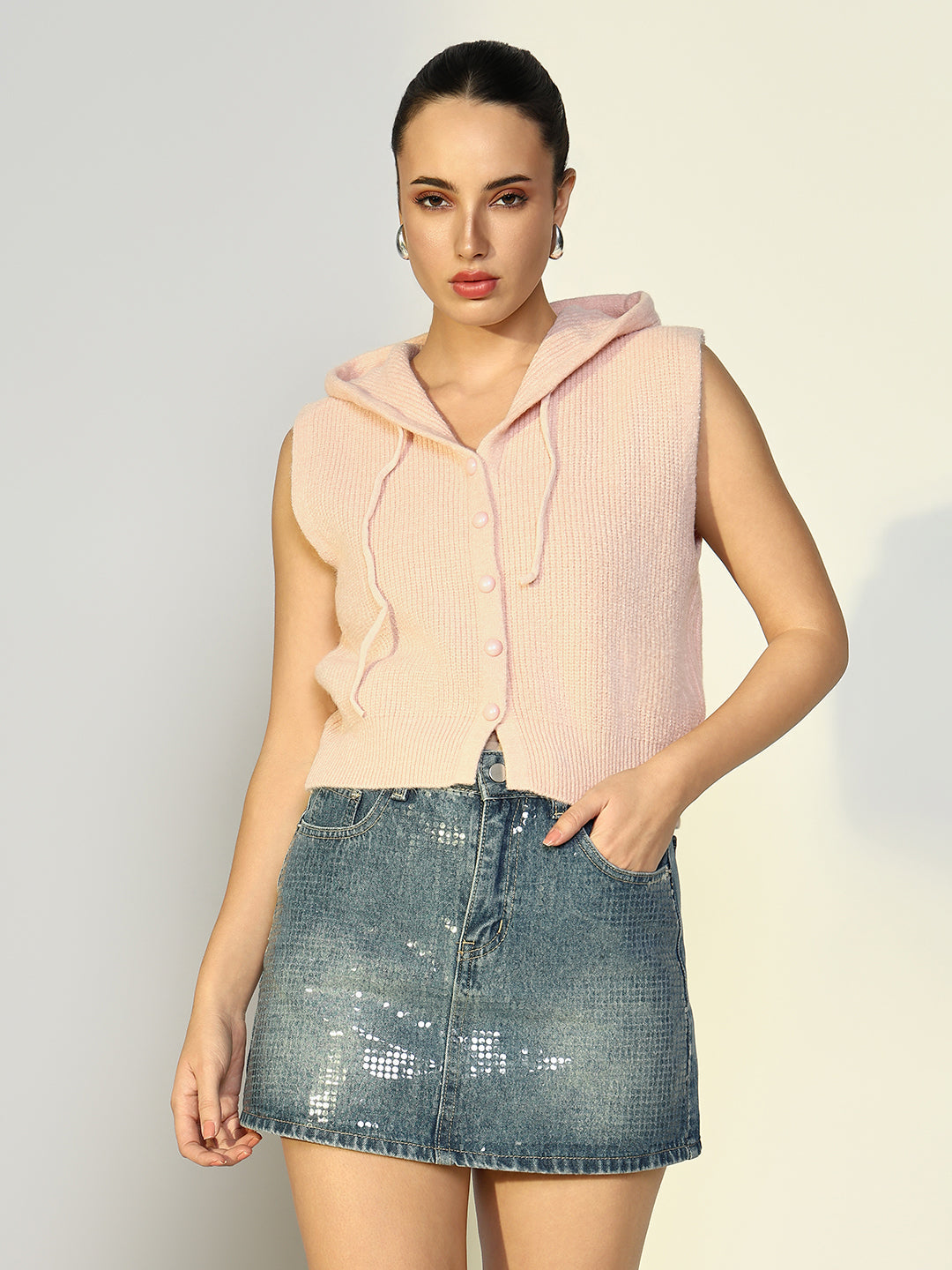 Women Solid Peach Top