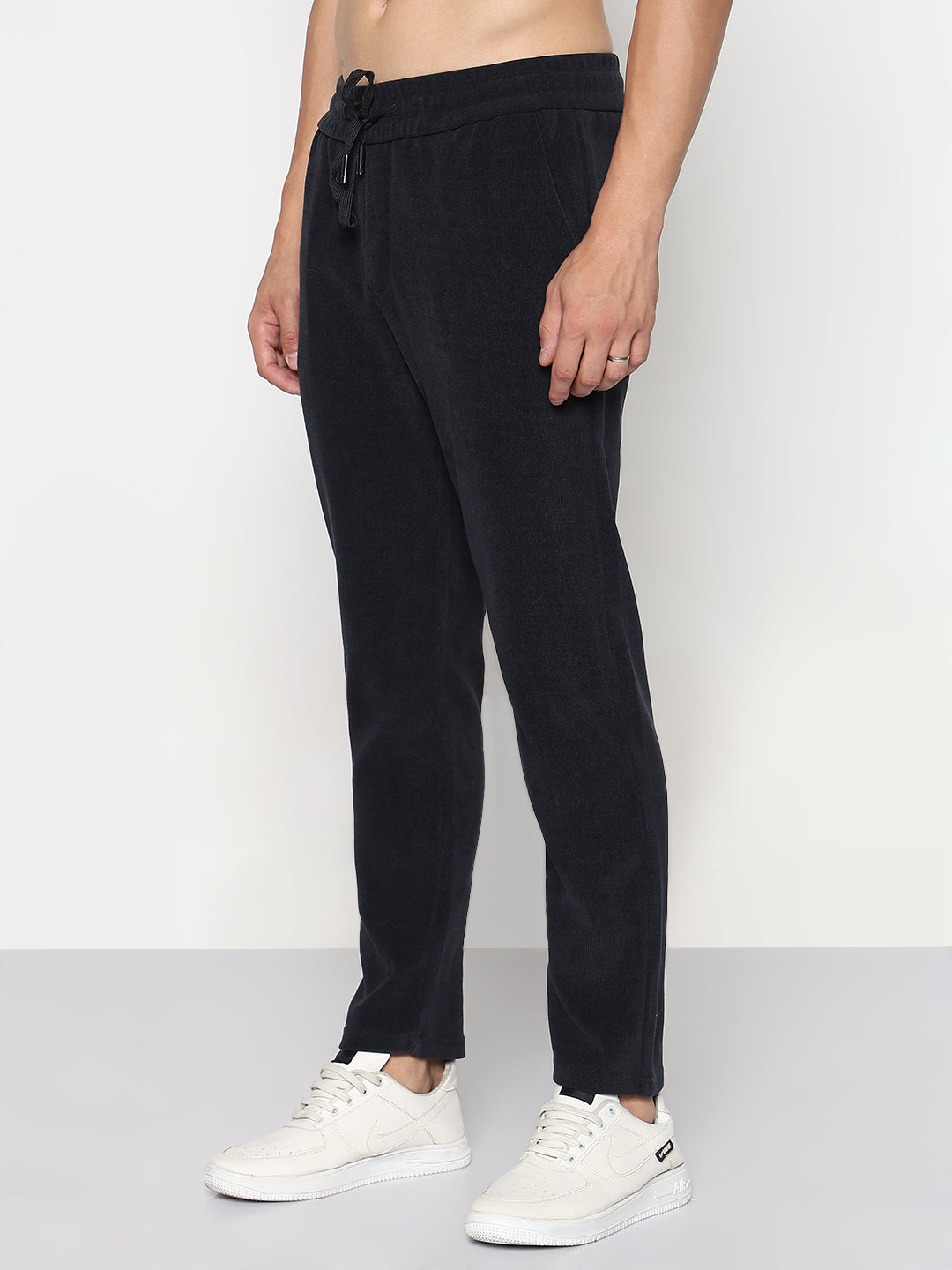 Men's Navy Blue Corduroy Slim Fit Trouser