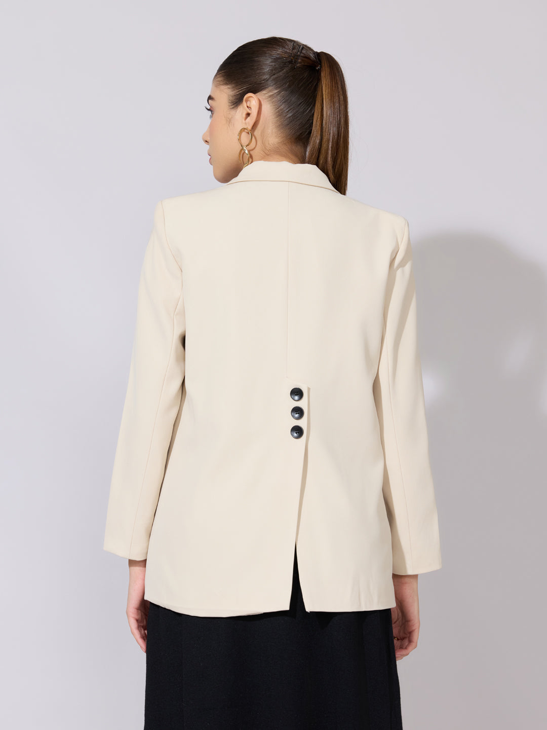 Women's Cream Single Breasted Blazer