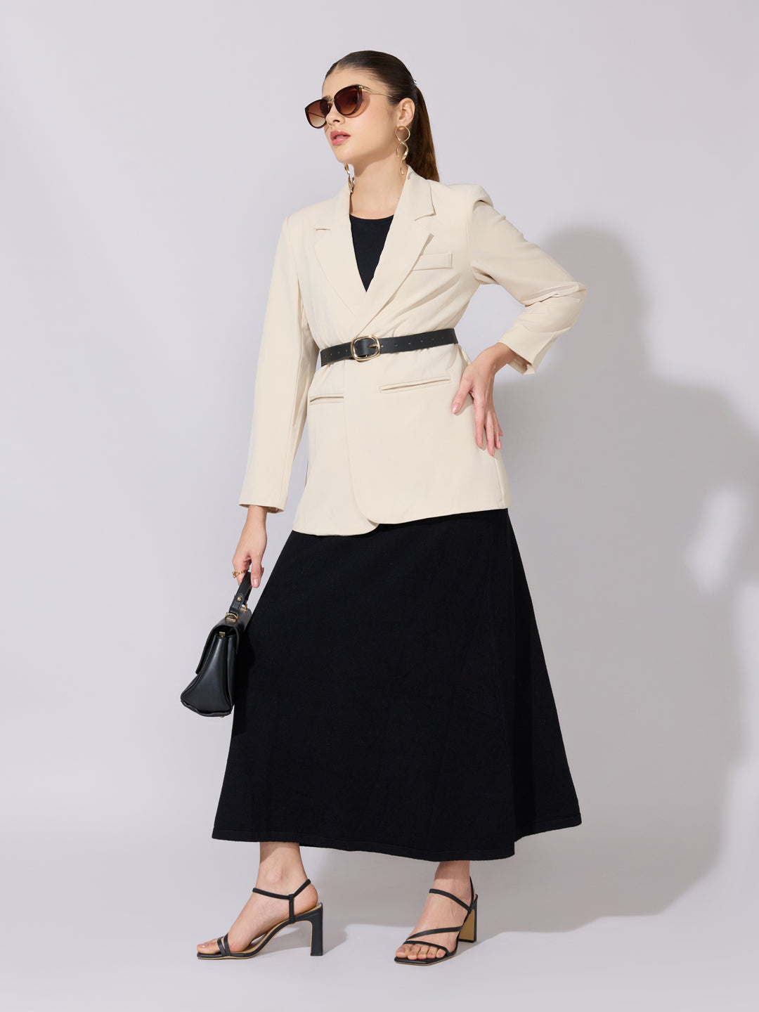 Women's Cream Single Breasted Blazer