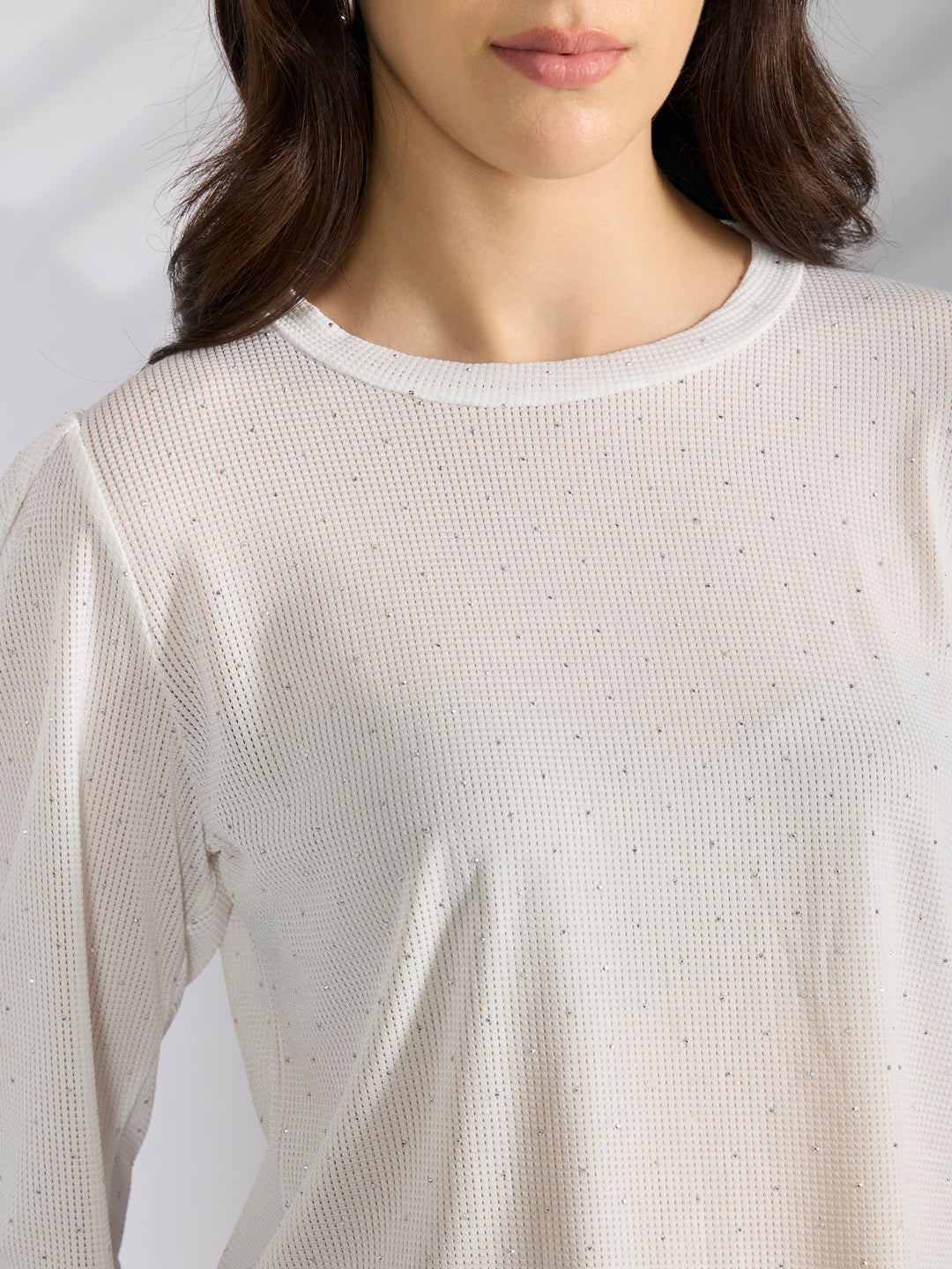 Women's Embellished White Top