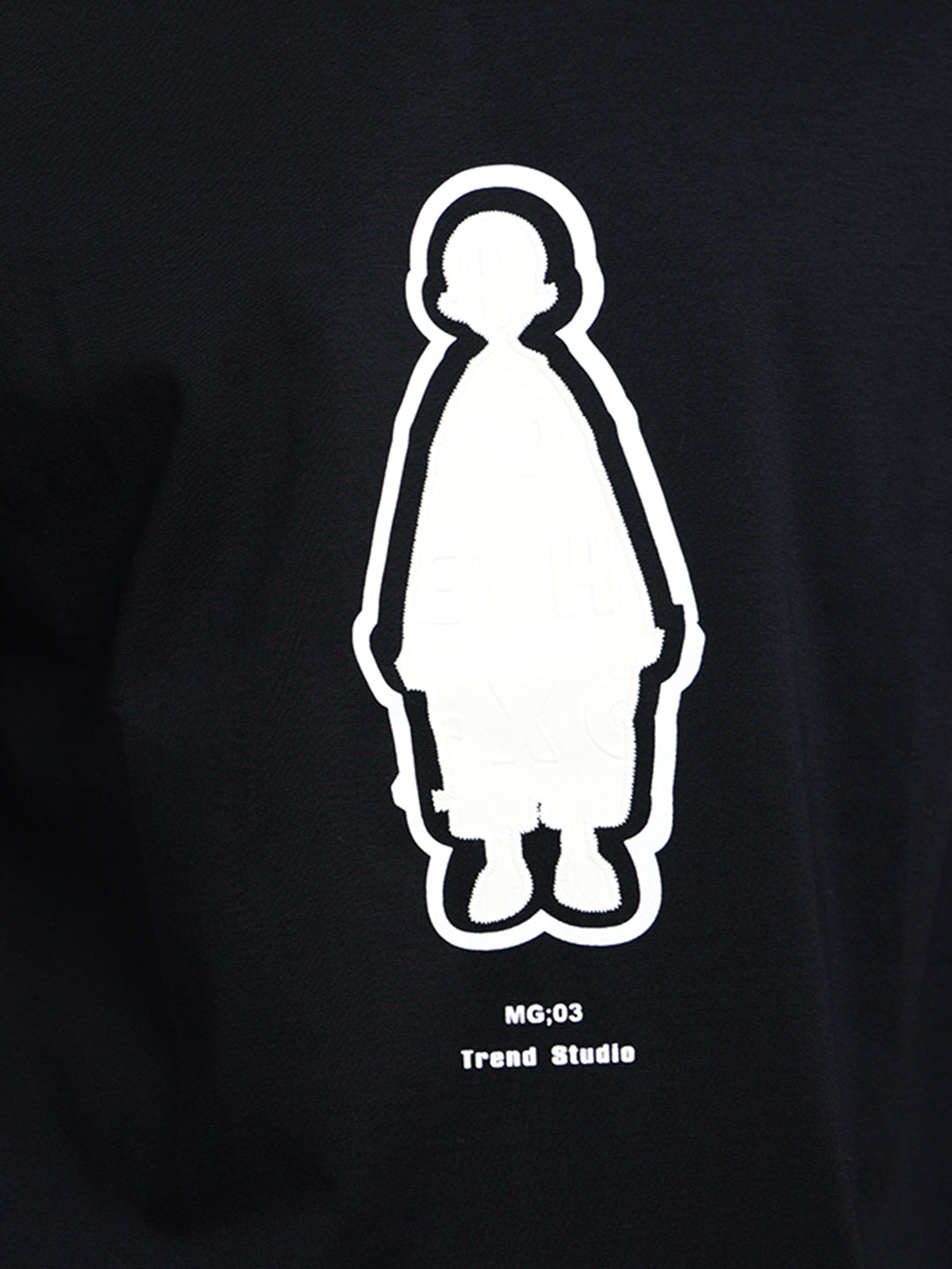 Men's Graphic Print Black Short Sleeves Round Neck Relaxed Fit T-Shirt