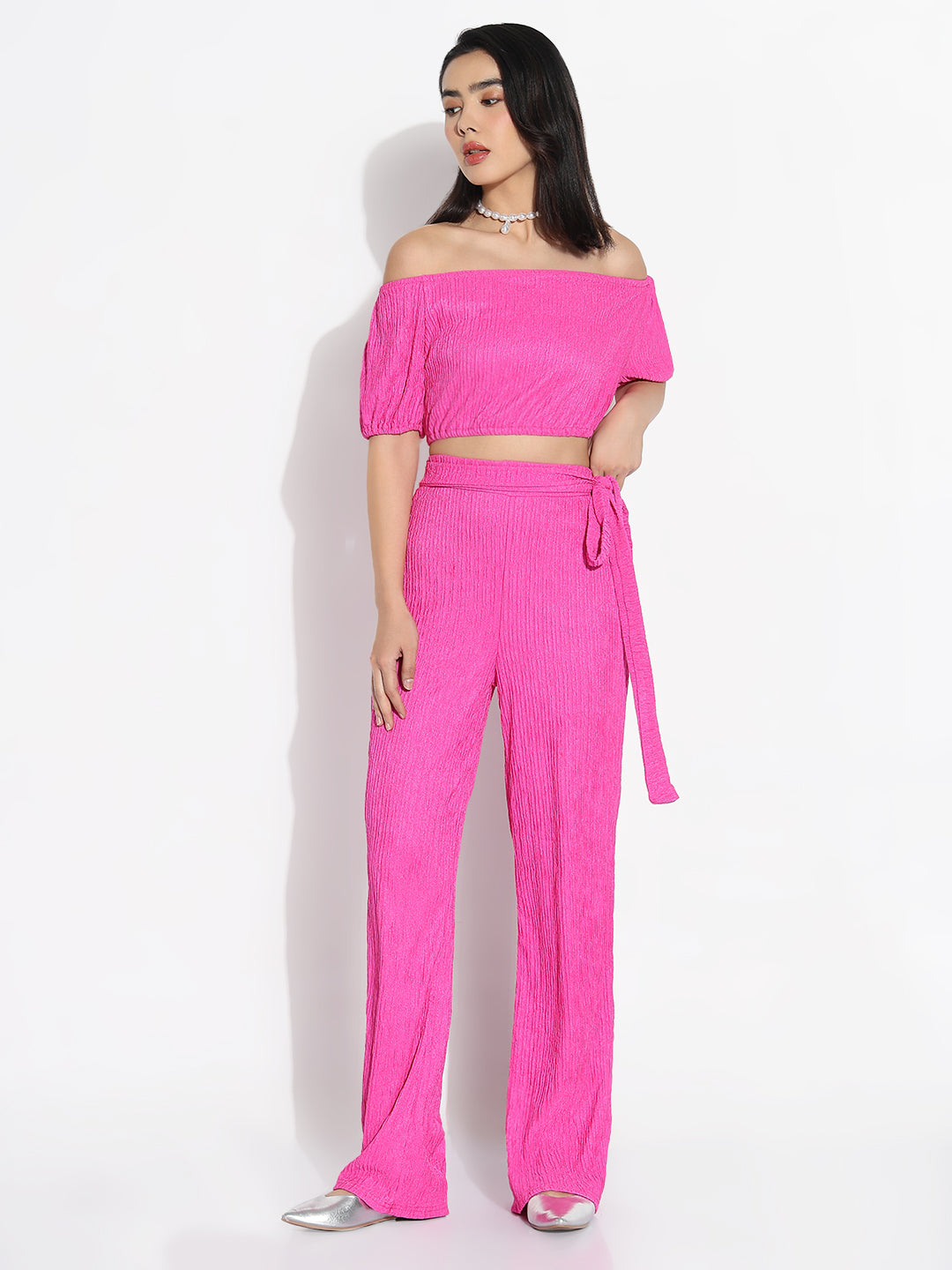 Women Pink Solid Co-ords Set