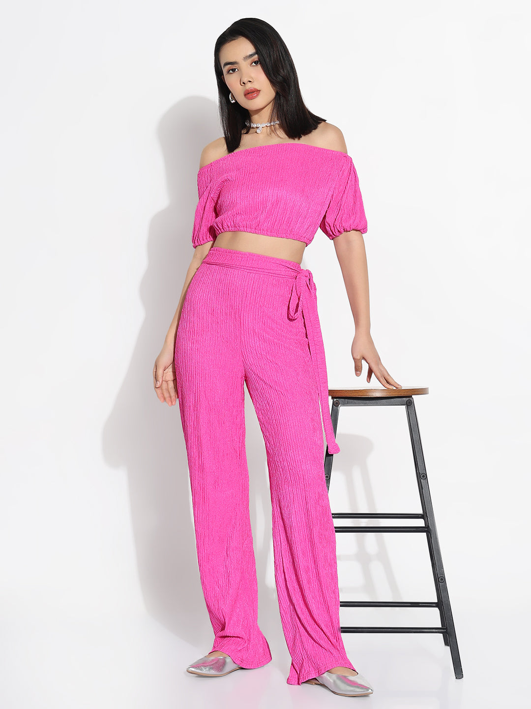 Women Pink Solid Co-ords Set