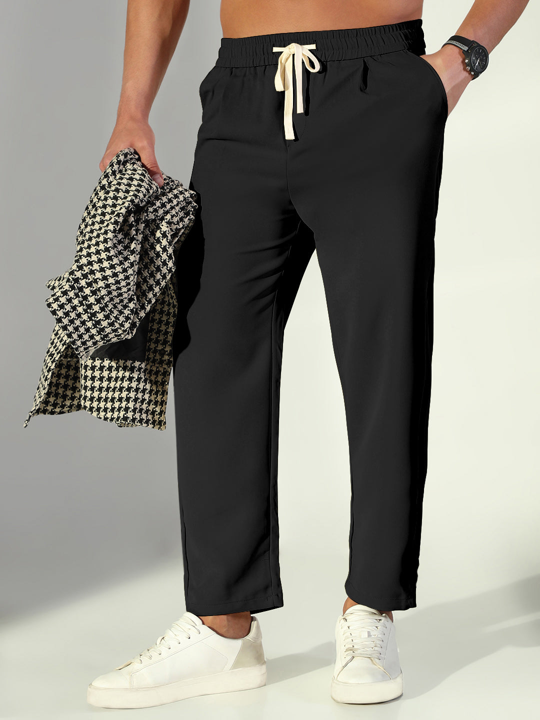 Men's Black Relaxed Fit Trouser