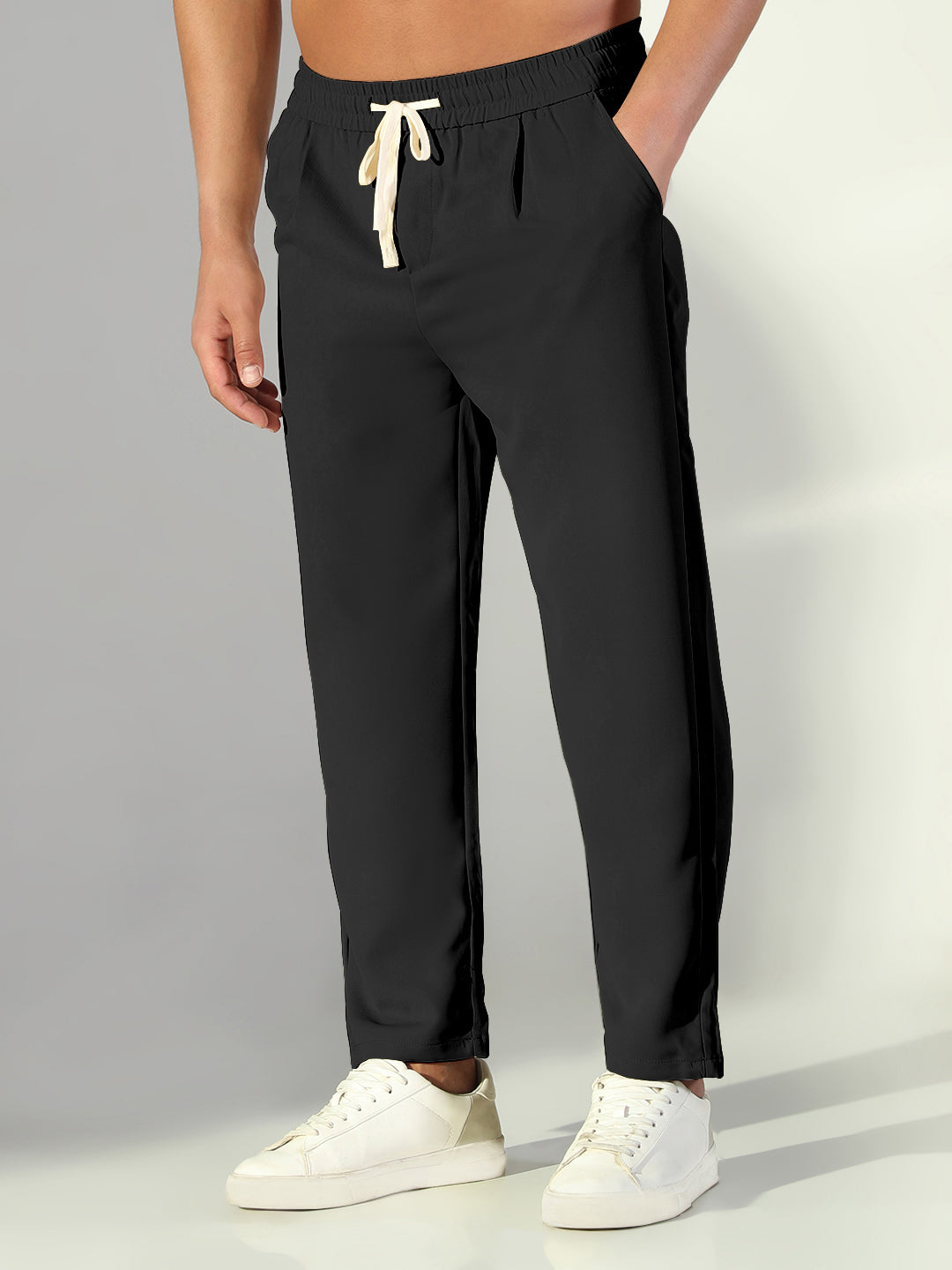 Men's Black Relaxed Fit Trouser