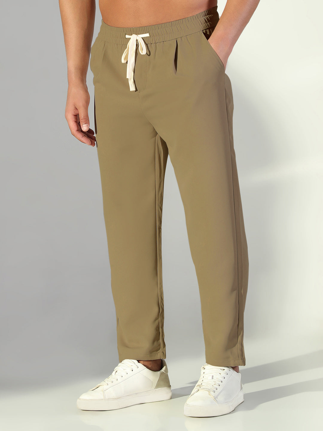 Men's Khaki Relaxed Fit Trouser
