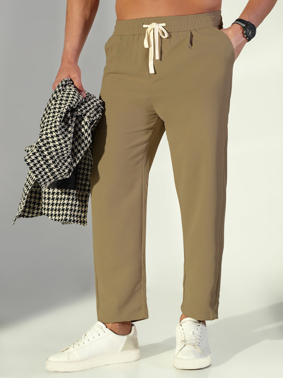 Men's Khaki Relaxed Fit Trouser