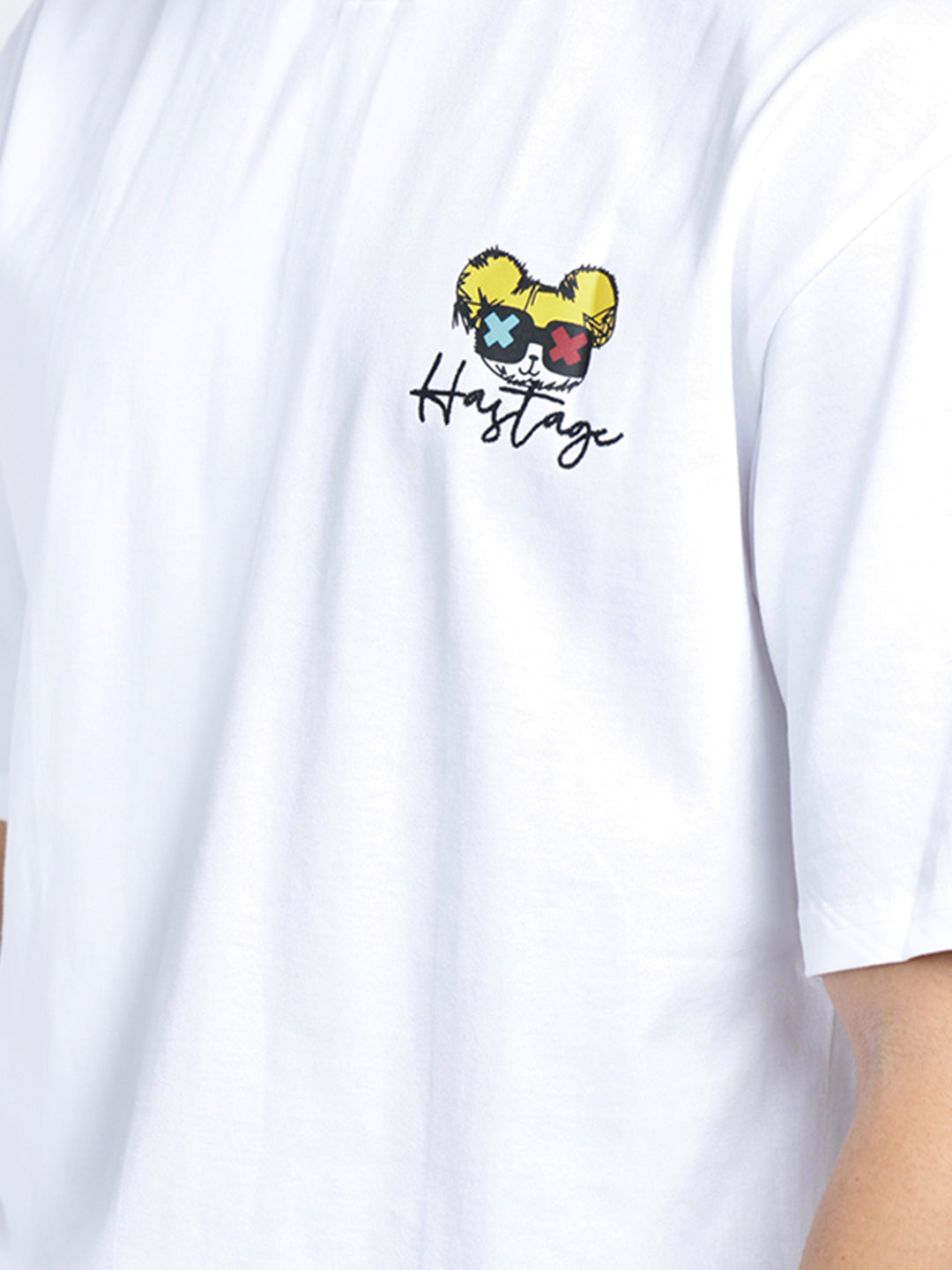 Men's Graphic Print White Short Sleeves Round Neck Regular Fit T-Shirt