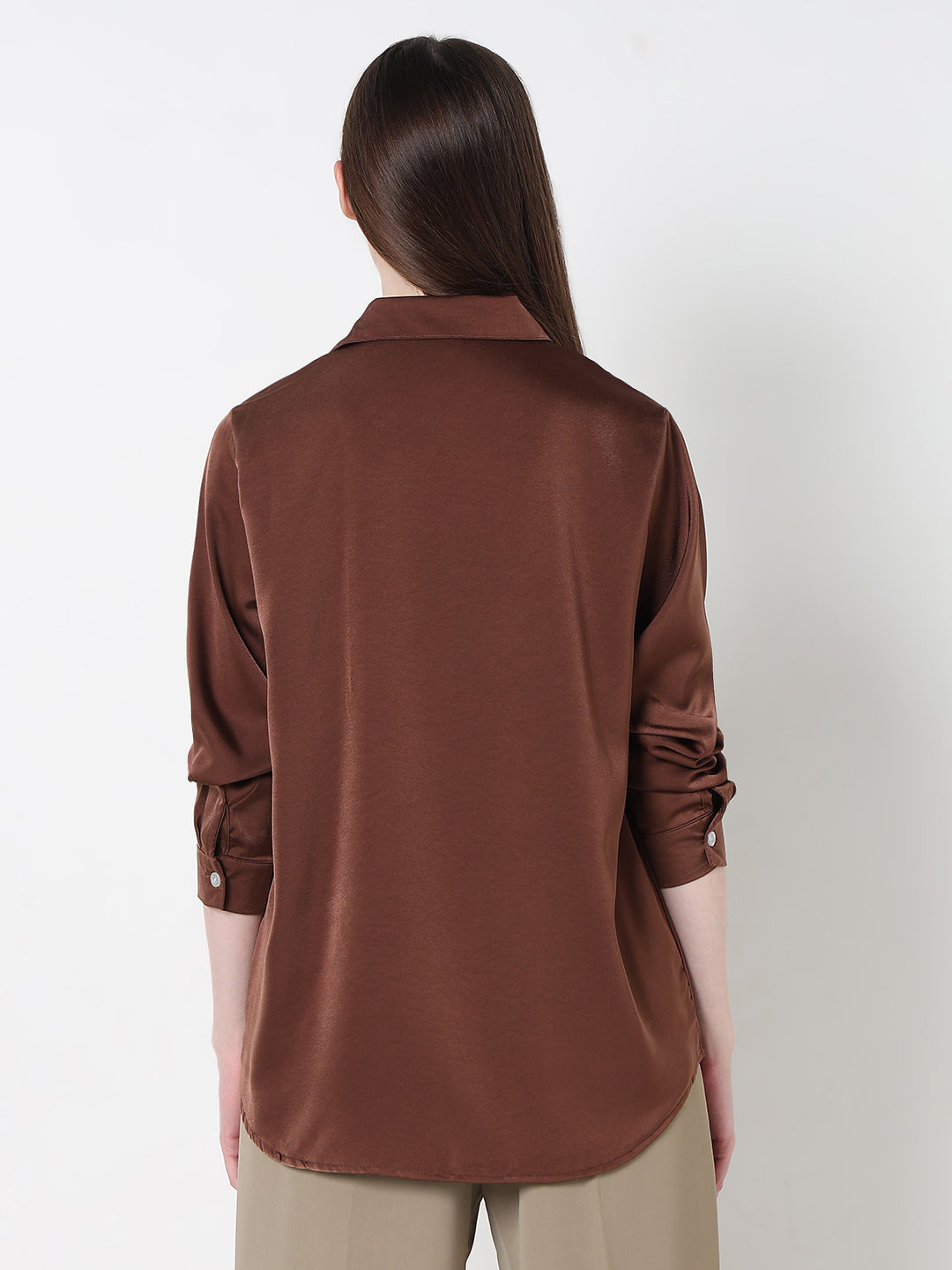 Women's Coffee Brown Relaxed Fit Shirt