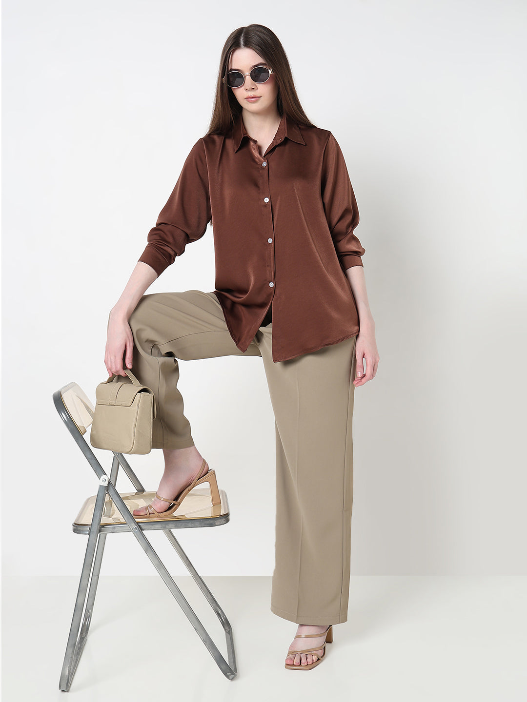 Women's Coffee Brown Relaxed Fit Shirt