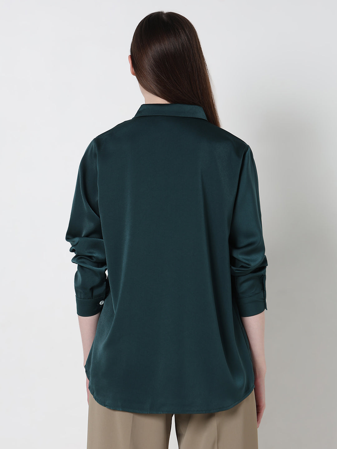 Women's Green Relaxed Fit Shirt