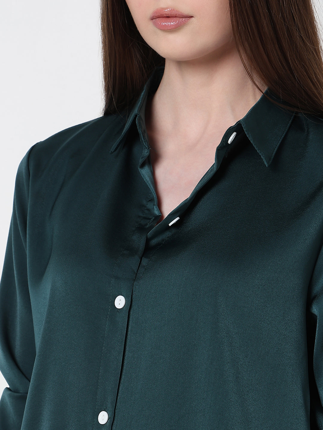 Women's Green Relaxed Fit Shirt