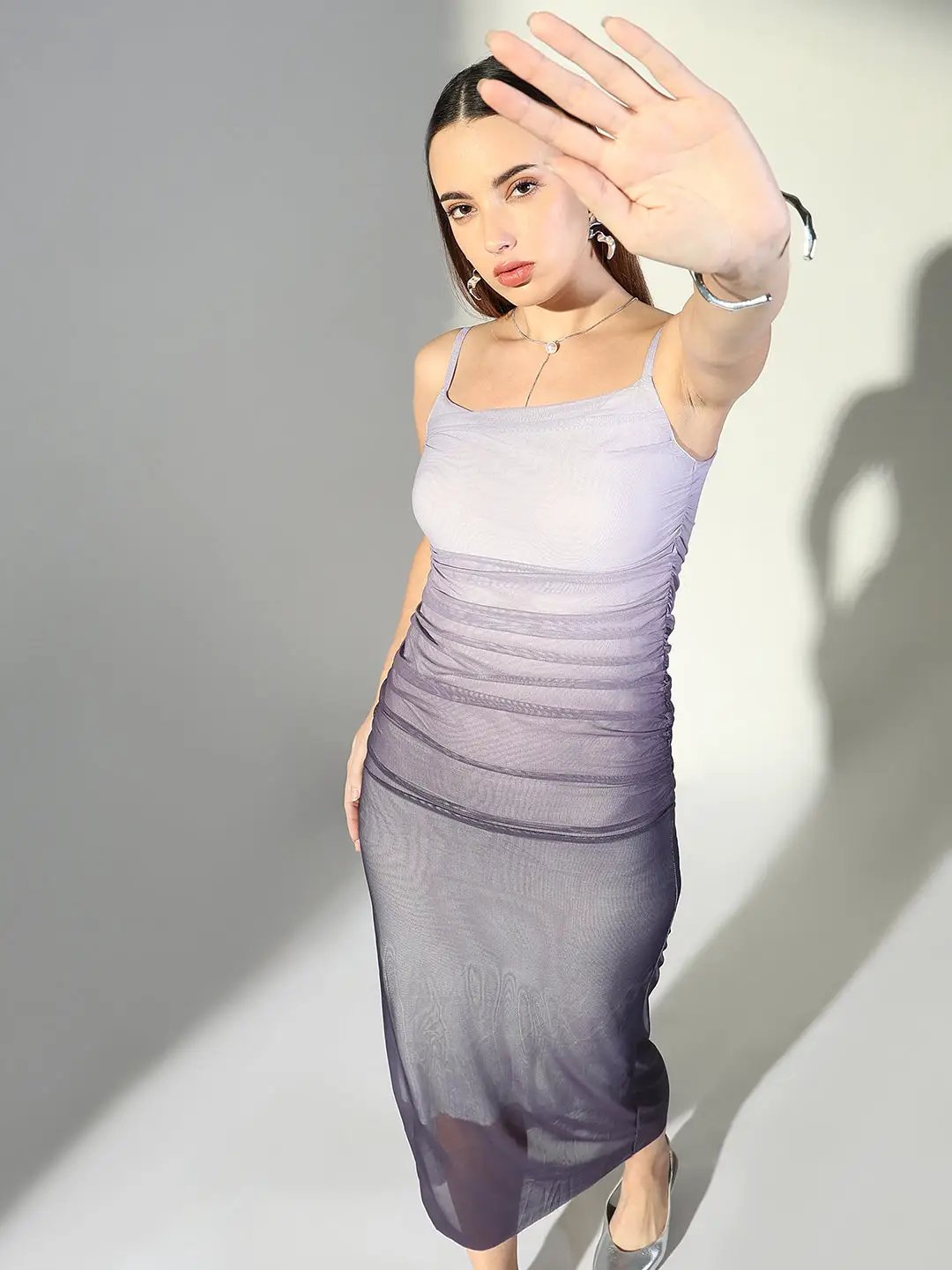 Women's Ombre Purple Slip Style Bodycon Dress Women's Ombre Purple Slip Style Bodycon Dress