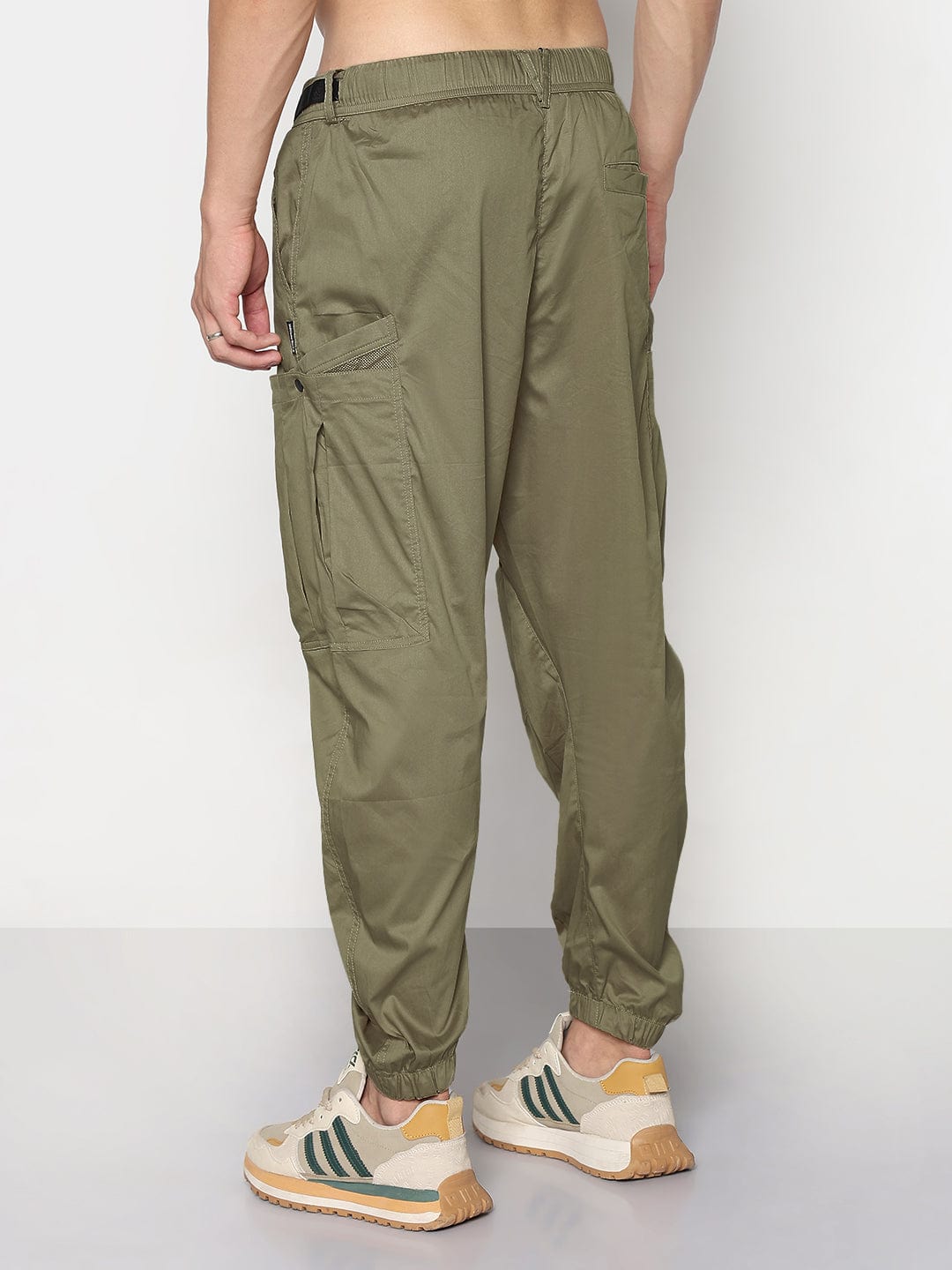 Men's Green Relaxed Fit Cargos
