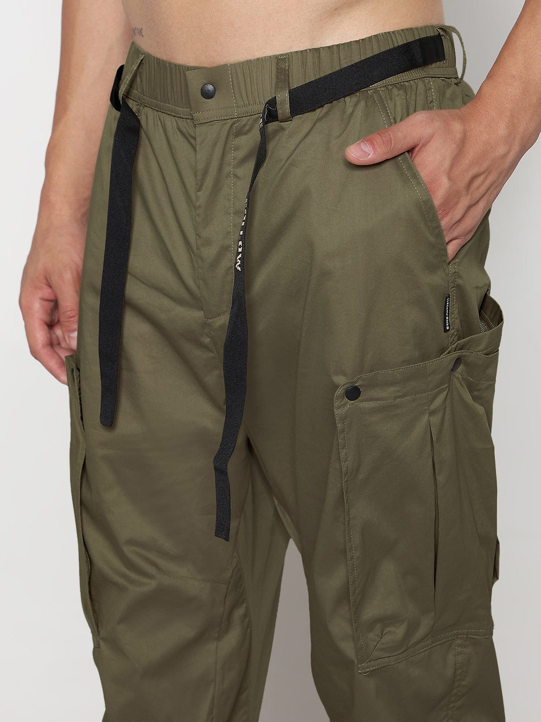 Men's Green Relaxed Fit Cargos