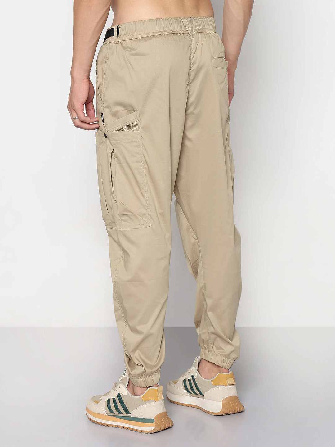 Men's Khaki Relaxed Fit Cargos