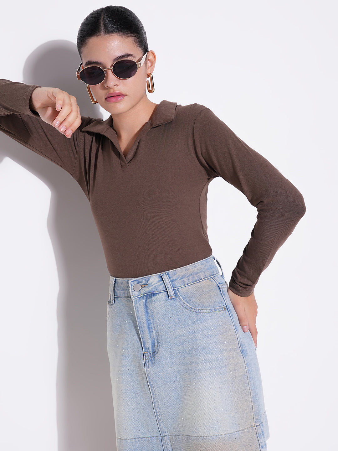 Women Olive Solid Top