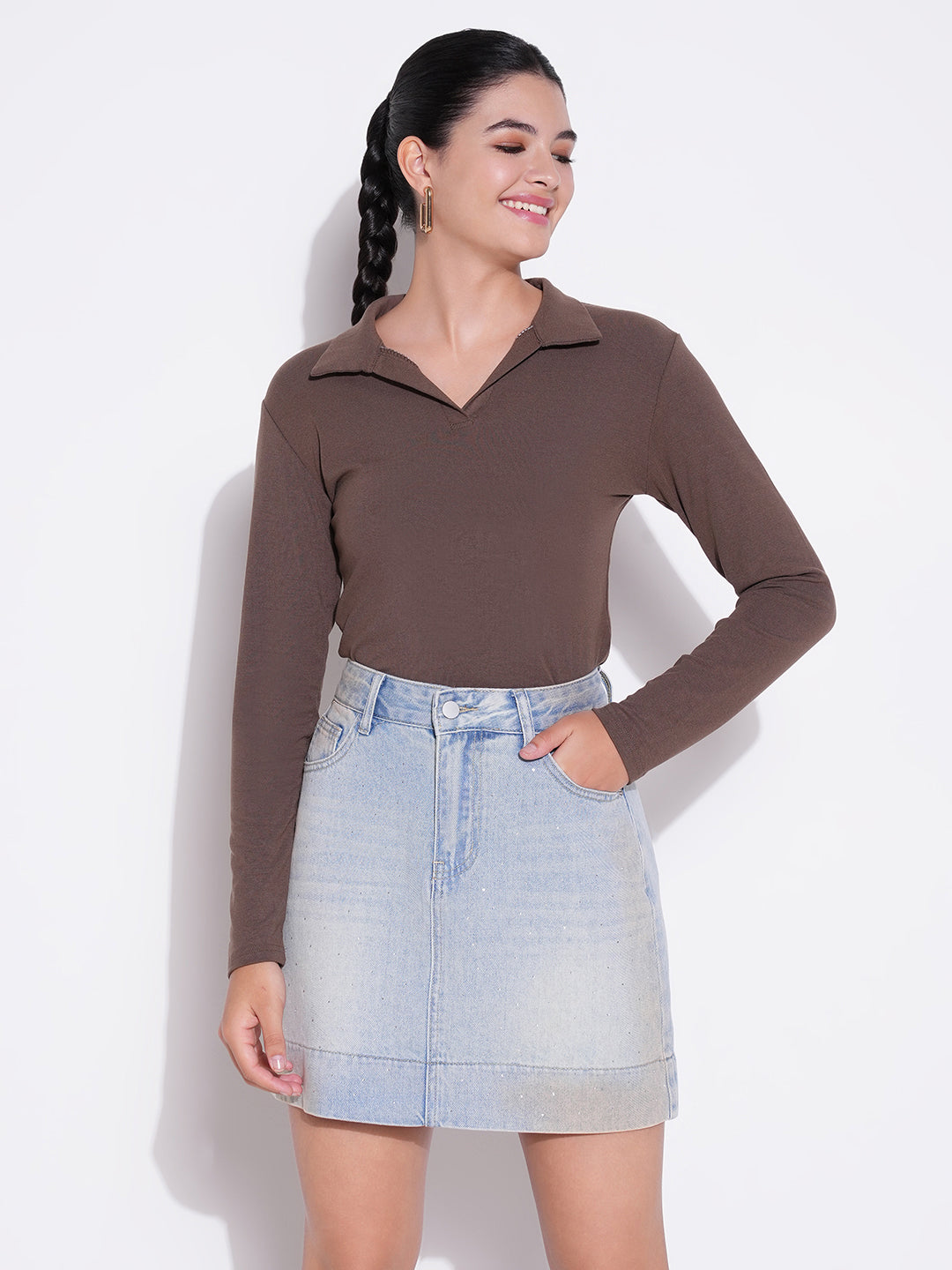 Women Olive Solid Top