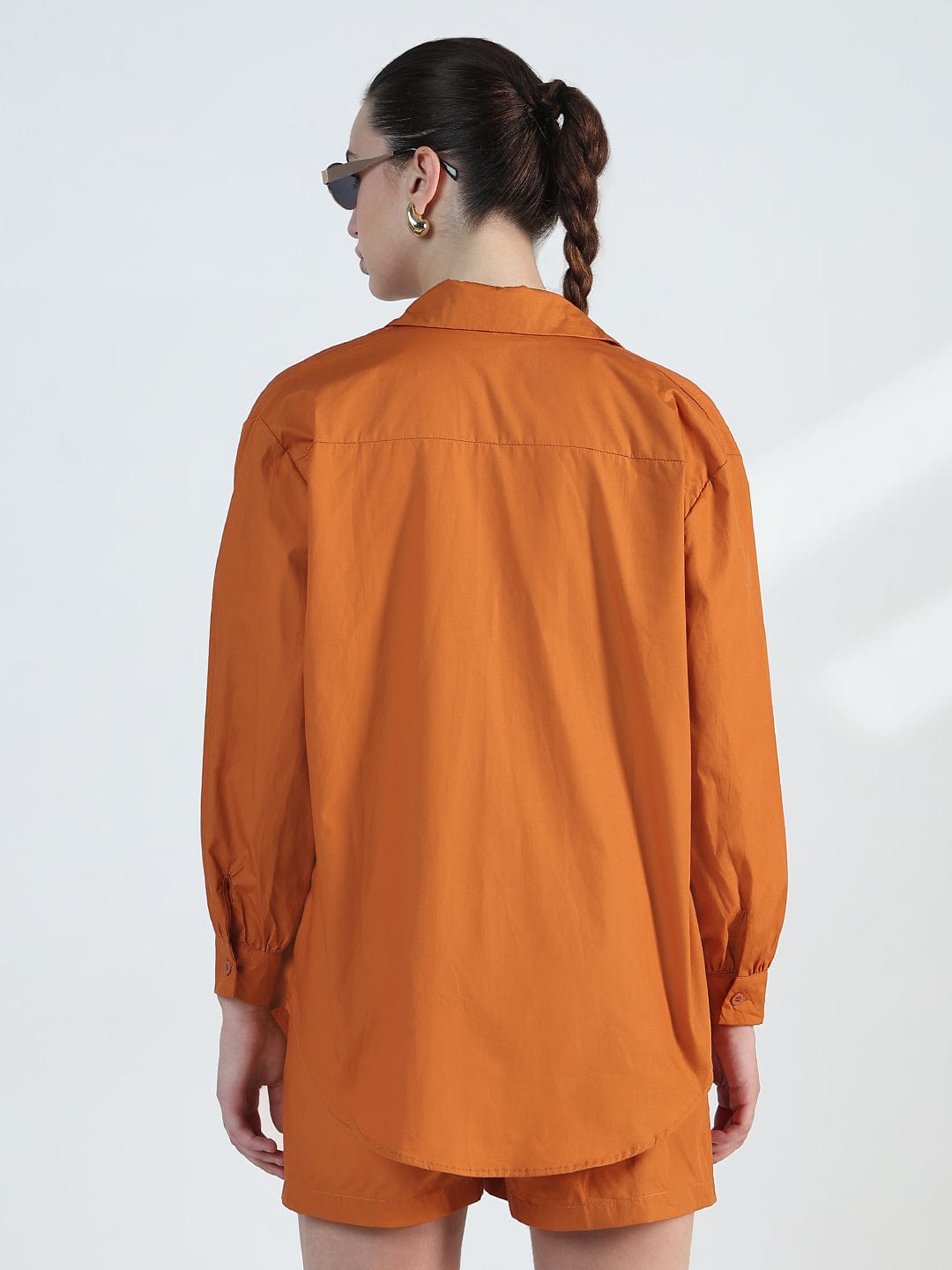 Women's Rust Crop Top with Shorts Co-Ords Set